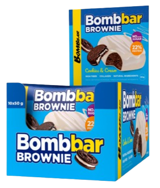 BOMBBAR Glazed cookie "Brownie cookies-cream" box 10 pc