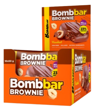 BOMBBAR Glazed cookie "Brownie with hazelnuts" box 10 pcs